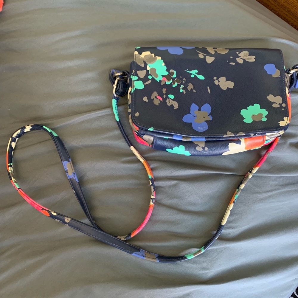 Bright Flower Pattern Crossbody Bag